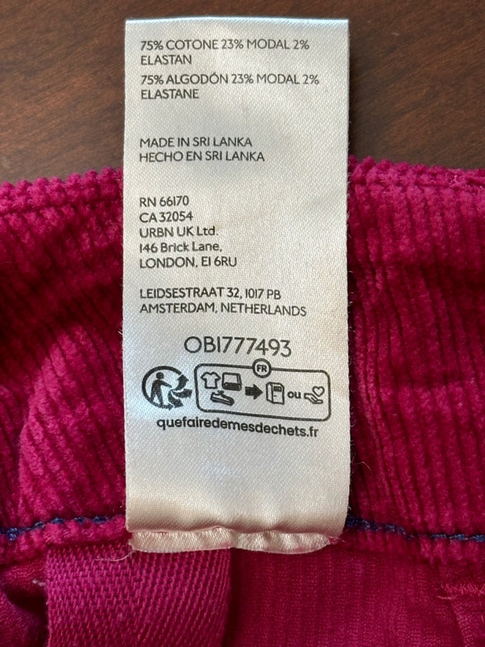 Maeve The Colette Corduroy Wide Leg Crop Pant Raspberry Pink Women's Size 31 - Picture 10 of 11